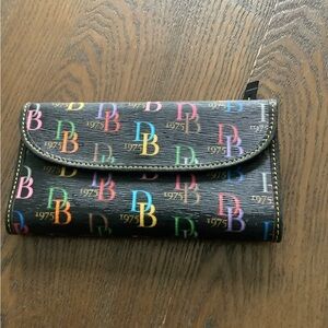Dooney & Bourke Black Wallet with Multicolor Logo